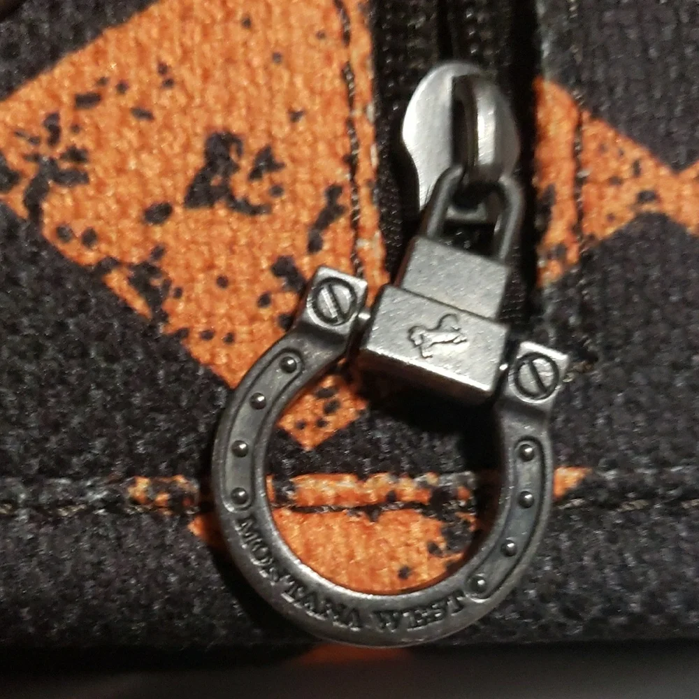 Montana West Orange and Black Bag